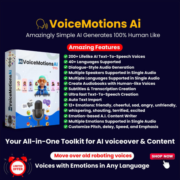 VoiceMotions AI Voice Generator (Lifetime) - Image 2